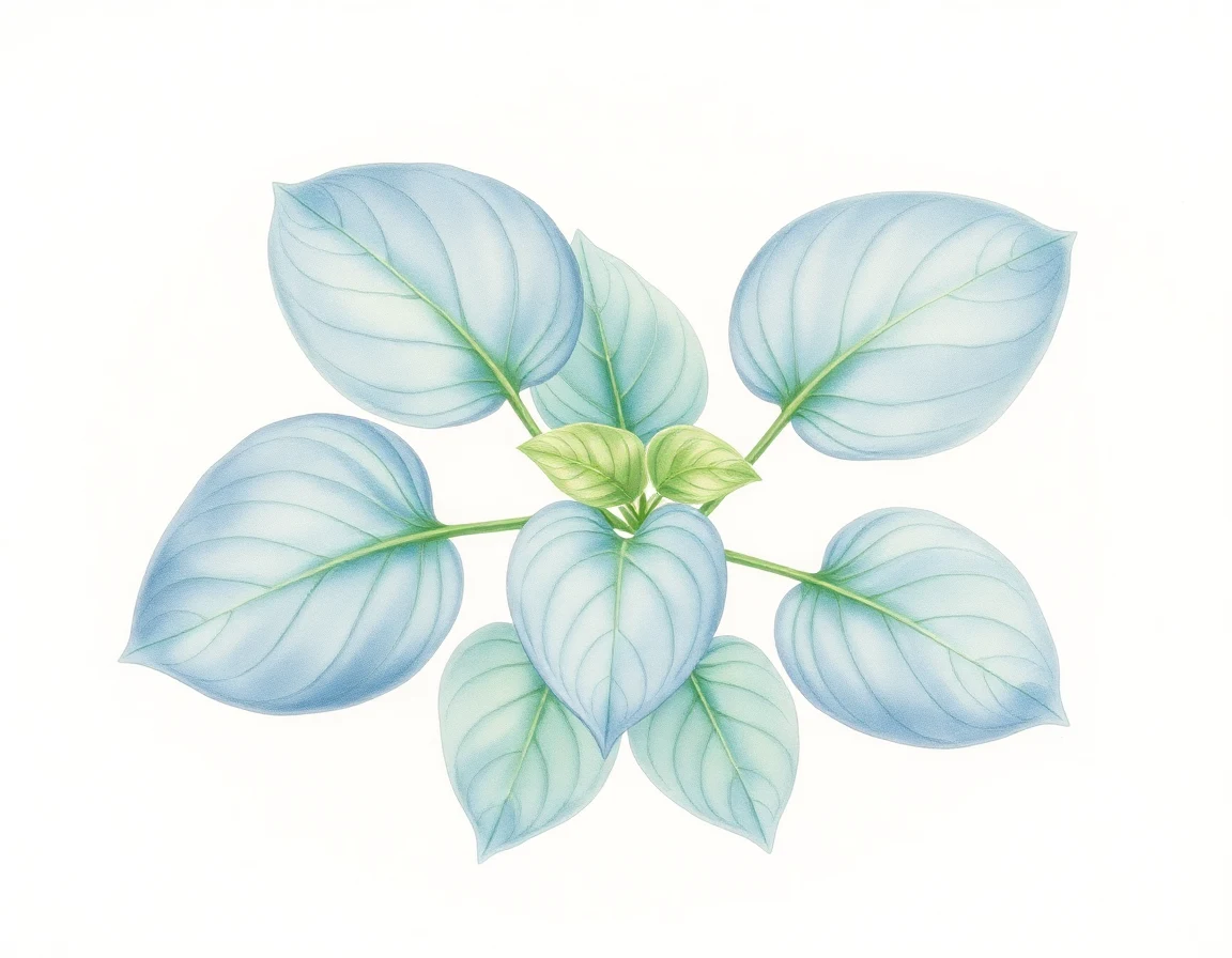 Watercolor illustration of Hosta 'Sun Drop'