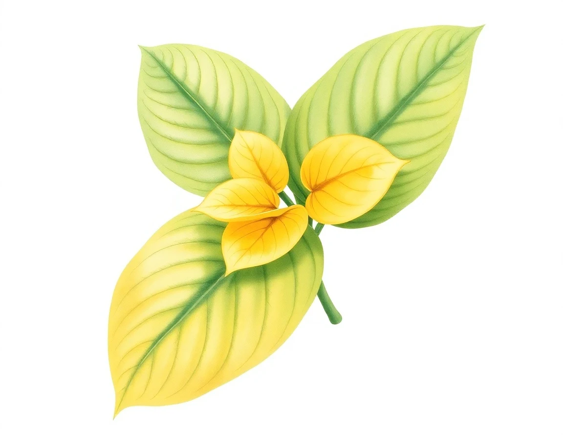 Watercolor illustration of Hosta 'Sun Goddess'