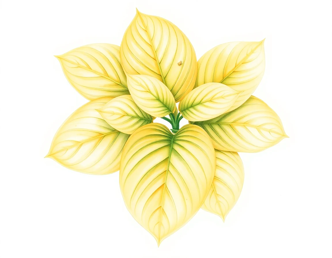 Watercolor illustration of Hosta 'Sun Safari'