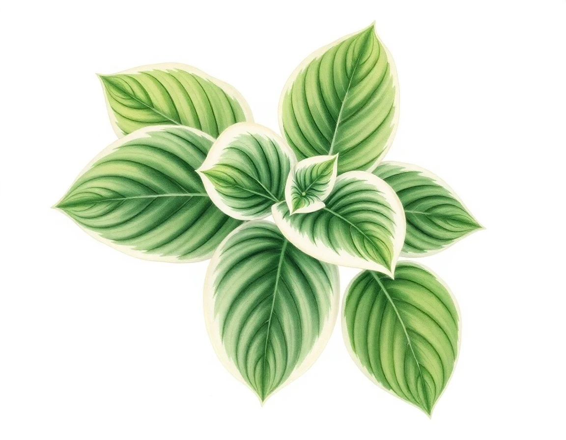 Watercolor illustration of Hosta 'Sundance'