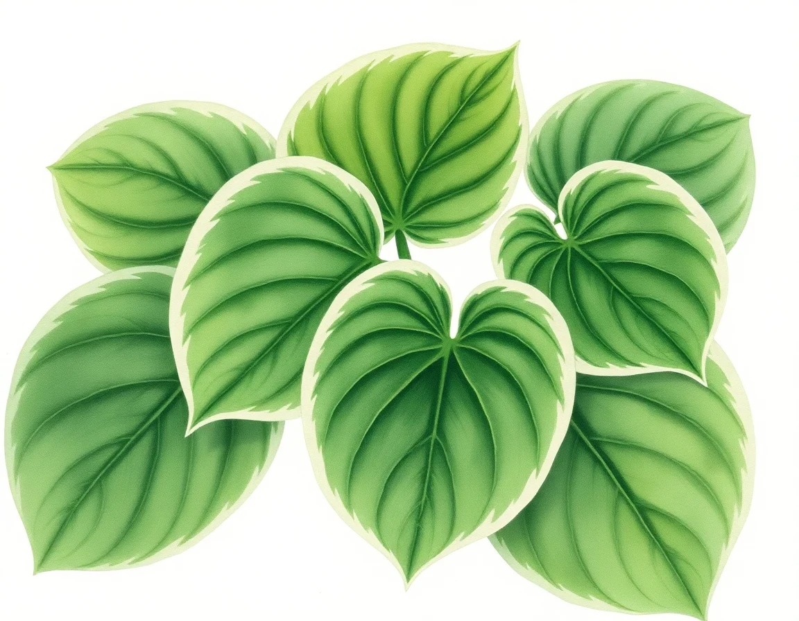 Watercolor illustration of Hosta 'Sunfish Stripe'