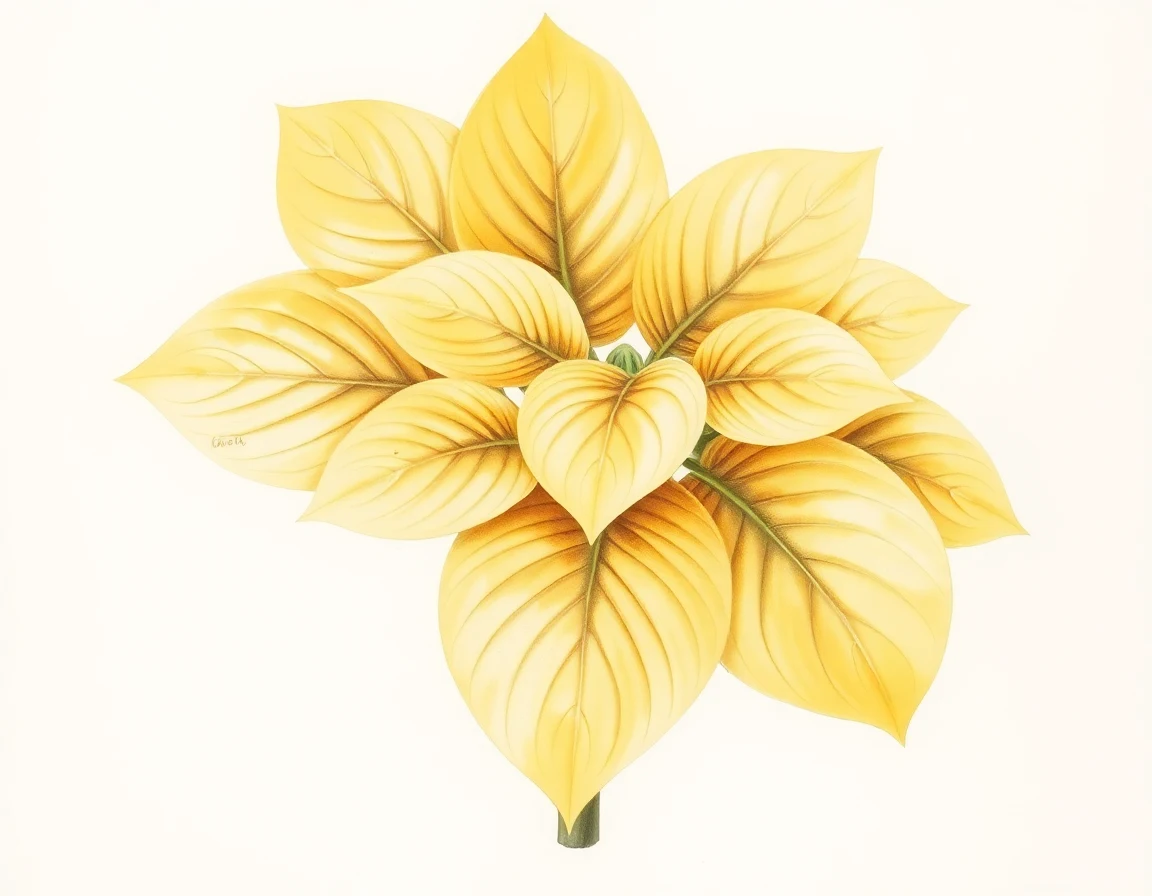 Watercolor illustration of Hosta 'Sunny Delight'