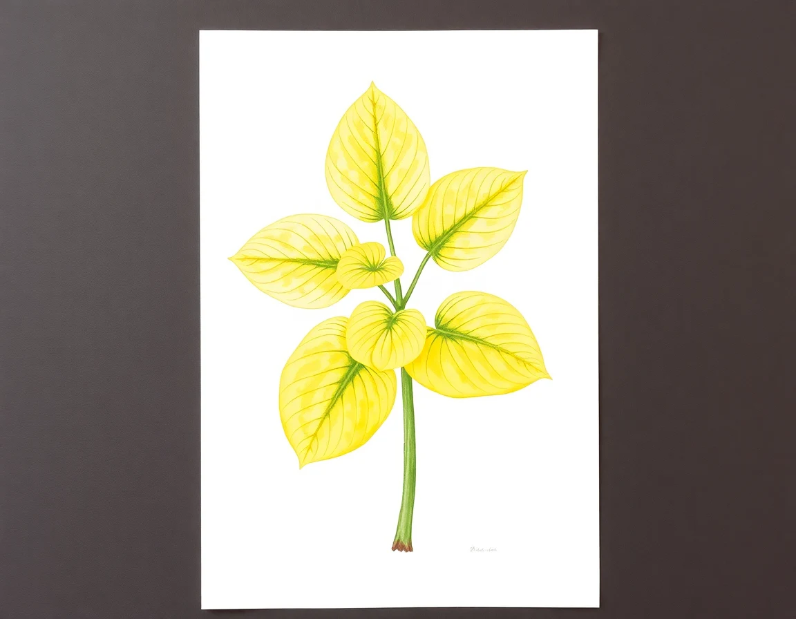 Watercolor illustration of Hosta 'Sunny Side Up'
