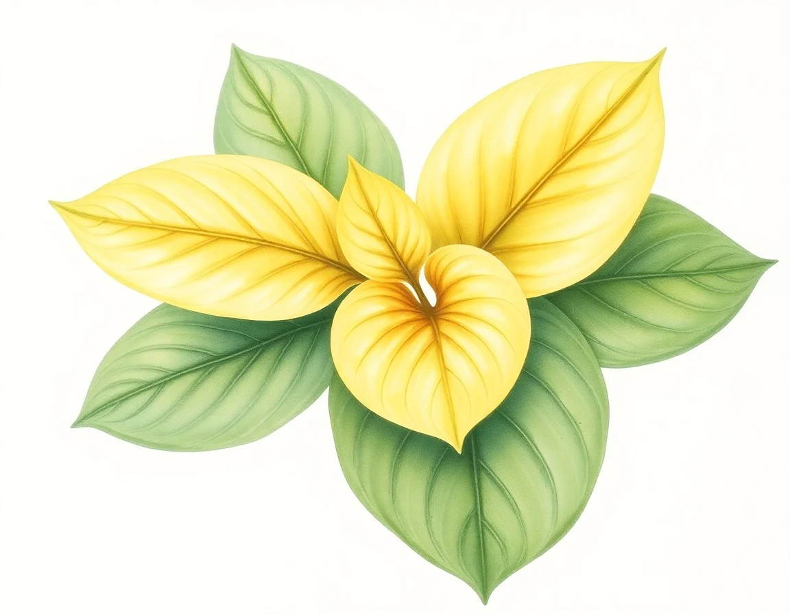 Watercolor illustration of Hosta 'Sunrise Serenade'