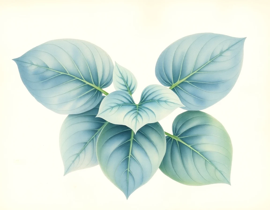 Watercolor illustration of Hosta 'Super Star'