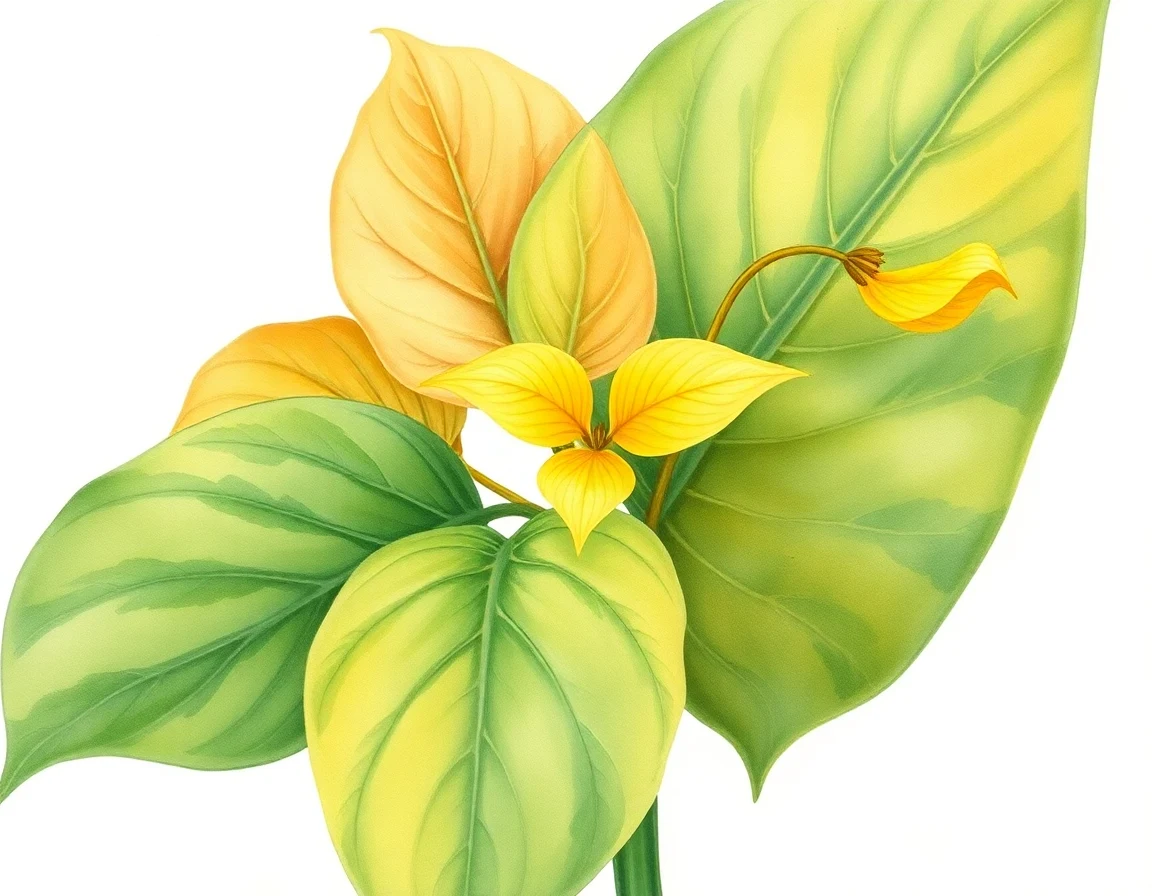 Watercolor illustration of Hosta 'Supersonic'