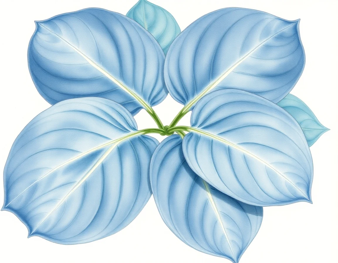 Watercolor illustration of Hosta 'Supreme Expectations'
