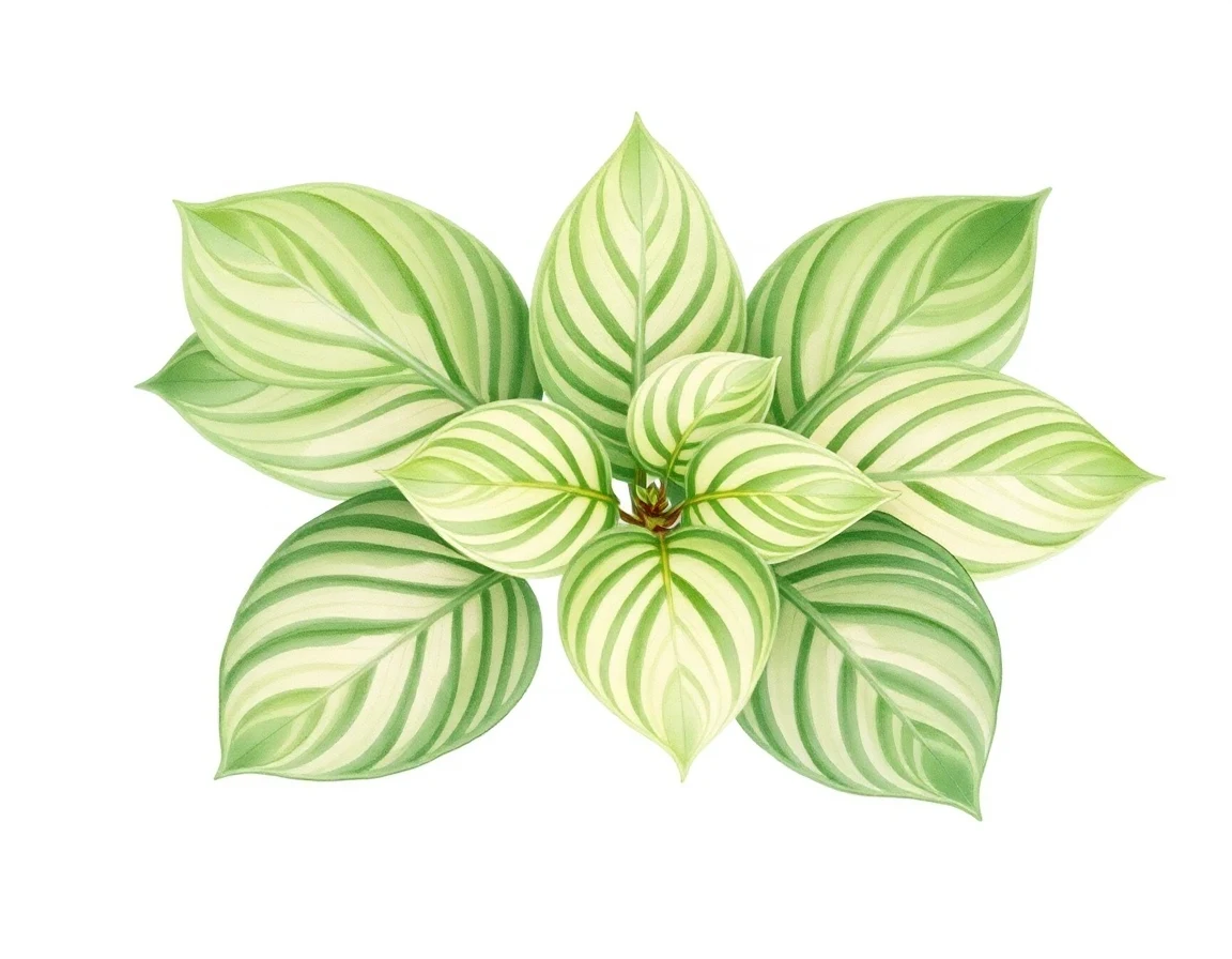 Watercolor illustration of Hosta 'Suzuki Thumbnail'
