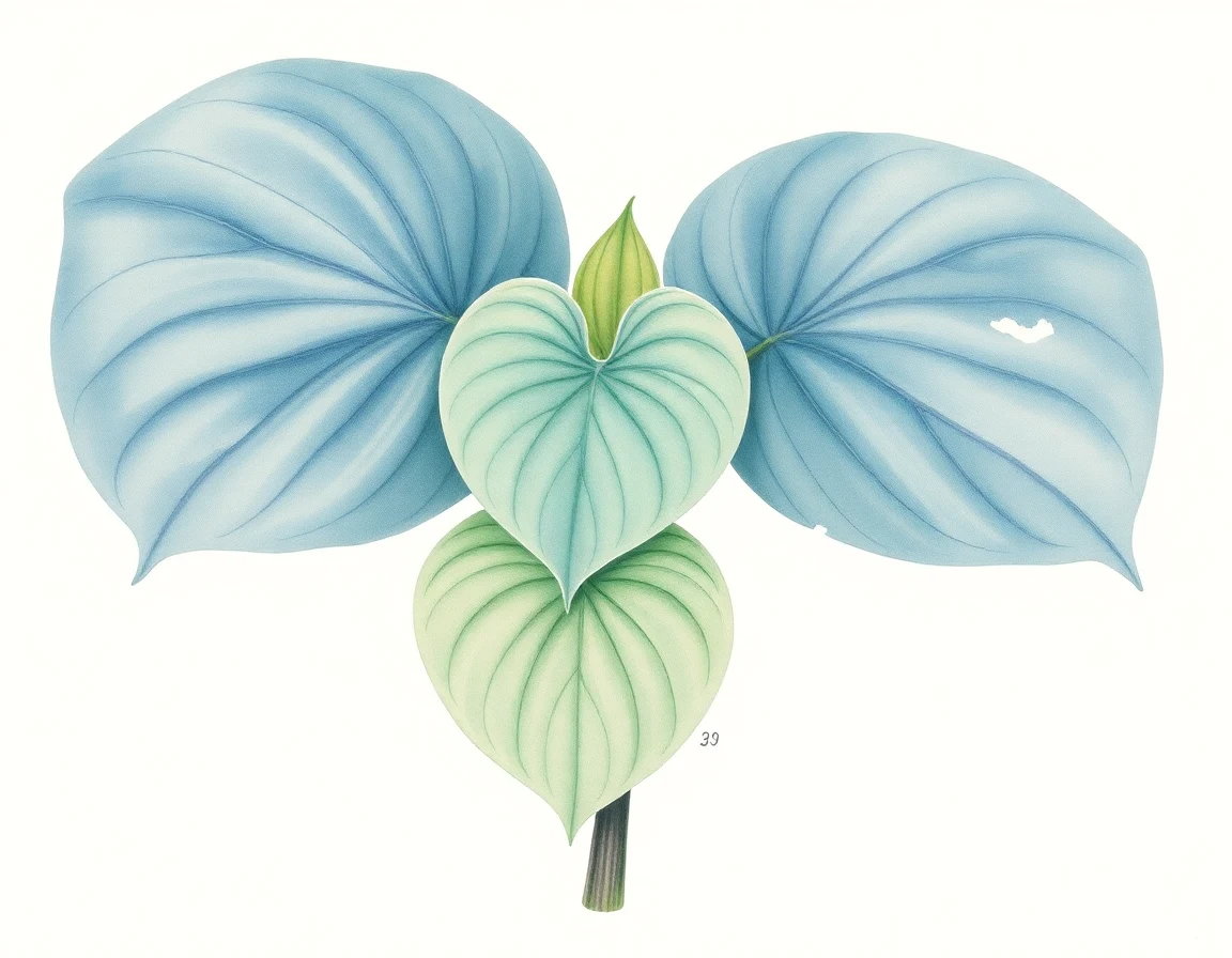 Watercolor illustration of Hosta 'Sweet Diversion'