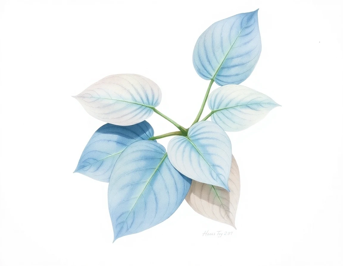Watercolor illustration of Hosta 'Sweet Home Chicago'