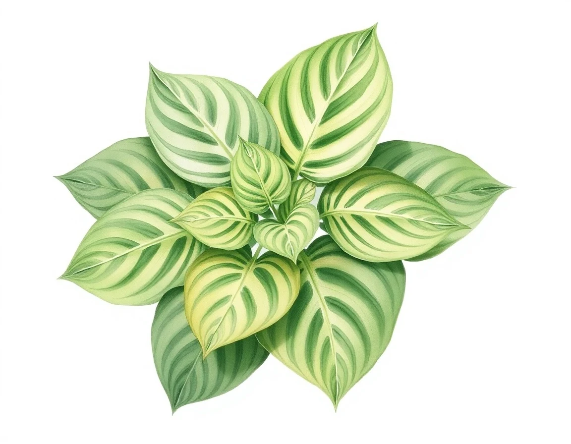 Watercolor illustration of Hosta 'Sweet Marjorie'