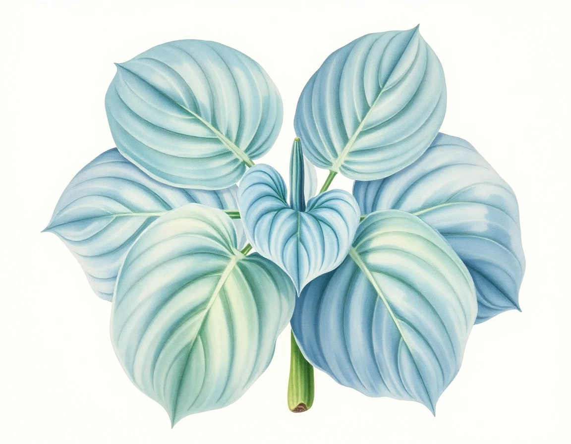 Watercolor illustration of Hosta 'Sweet William'