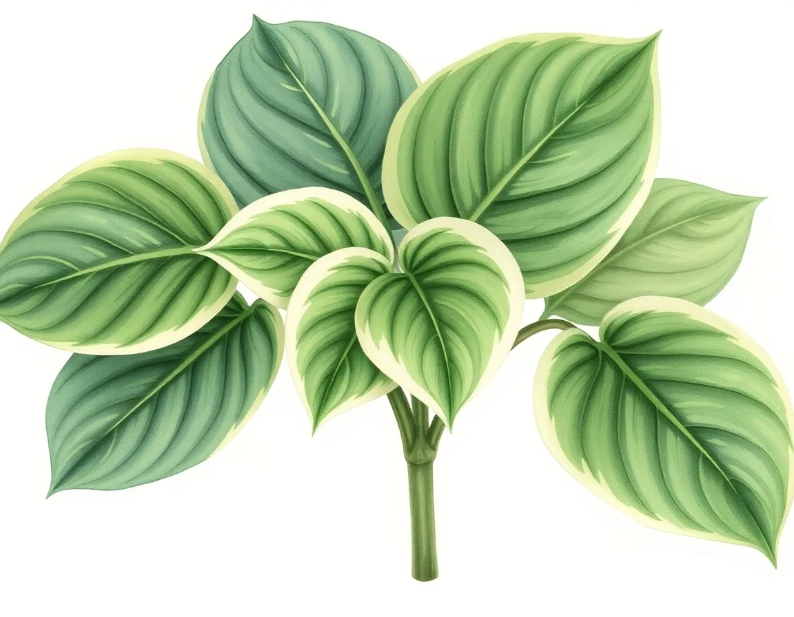 Watercolor illustration of Hosta 'Sybil'