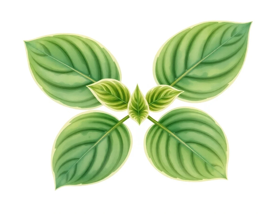Watercolor illustration of Hosta 'Sydney's Spunk'