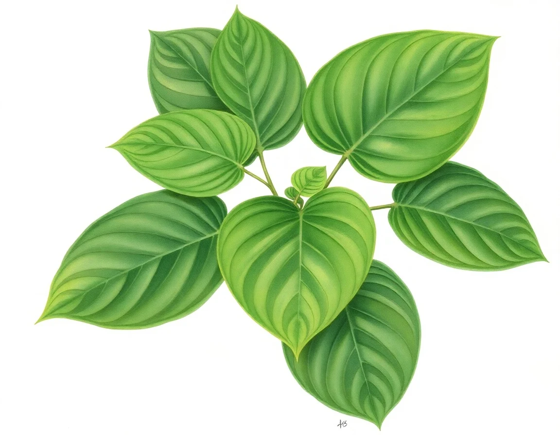 AI-generated watercolor illustration of Hosta 'Tea at Bettys' (not a photograph)