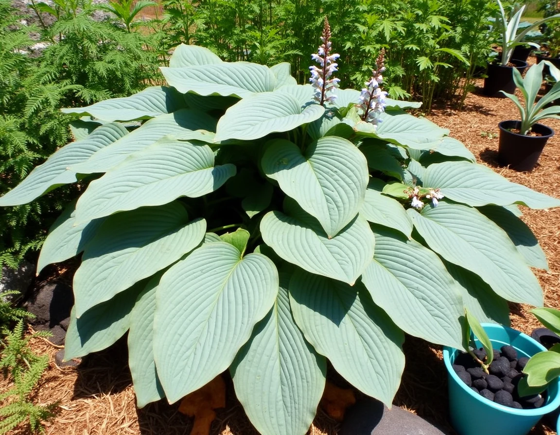 Watercolor adaptation of Hosta 'Abiqua Elephant Ears'