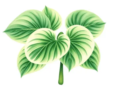 AI-generated watercolor illustration of Hosta 'Abbey Road' (not a photograph)