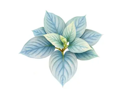 AI-generated watercolor illustration of Hosta 'Abiqua Blue Edger' (not a photograph)