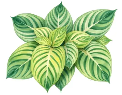 AI-generated watercolor illustration of Hosta 'Abiqua Blue Madonna' (not a photograph)