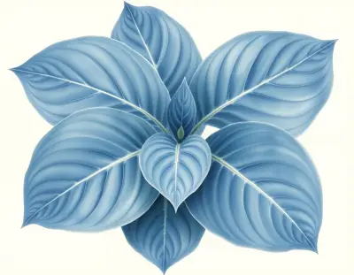 AI-generated watercolor illustration of Hosta 'Abiqua Blue Shield' (not a photograph)