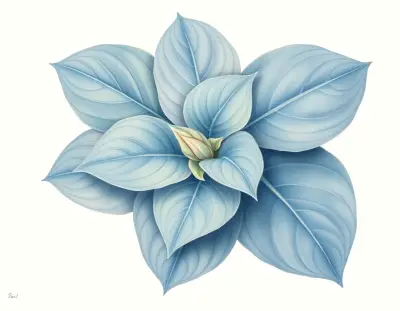 AI-generated watercolor illustration of Hosta 'Abracadabra' (not a photograph)