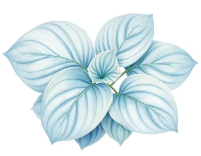 AI-generated watercolor illustration of Hosta 'Academy Aureate Piffle' (not a photograph)