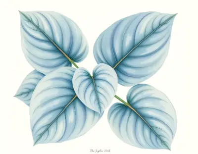 AI-generated watercolor illustration of Hosta 'Academy Blue Titan' (not a photograph)