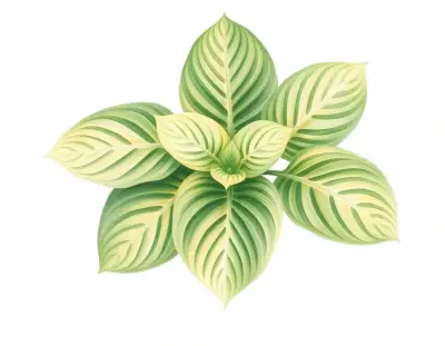 AI-generated watercolor illustration of Hosta 'Academy Fangorn Forest' (not a photograph)