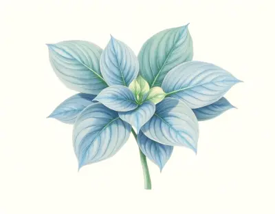 AI-generated watercolor illustration of Hosta 'Academy Flaxen Spades' (not a photograph)