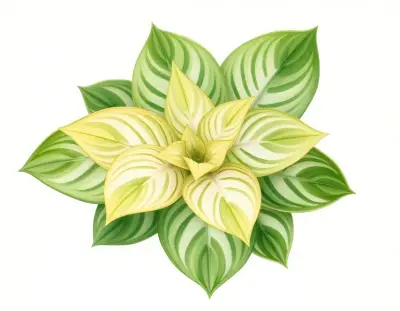 AI-generated watercolor illustration of Hosta 'Academy Flora' (not a photograph)