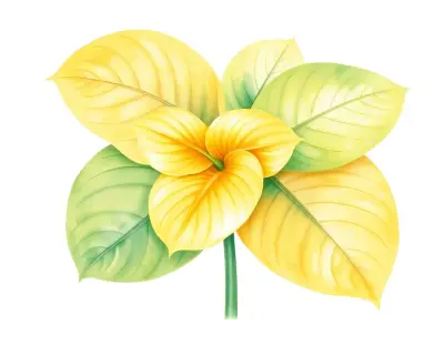 AI-generated watercolor illustration of Hosta 'Academy Galadriel' (not a photograph)