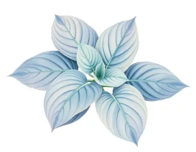 AI-generated watercolor illustration of Hosta 'Academy Gold Codswallop' (not a photograph)