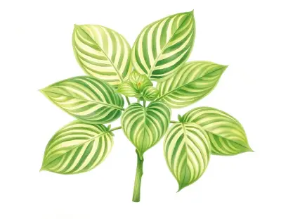 AI-generated watercolor illustration of Hosta 'Academy Green Bid Paddles' (not a photograph)