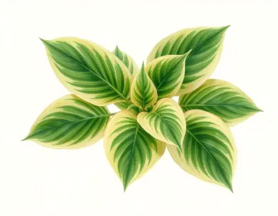 AI-generated watercolor illustration of Hosta 'Academy Purple Orb' (not a photograph)