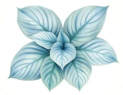 AI-generated watercolor illustration of Hosta 'Afterglow' (not a photograph)
