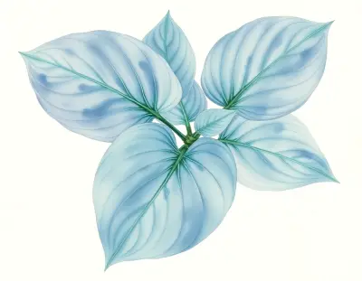 AI-generated watercolor illustration of Hosta 'Agawa' (not a photograph)