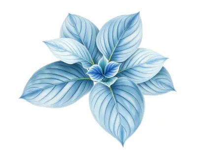 AI-generated watercolor illustration of Hosta 'Age of Aquarius' (not a photograph)