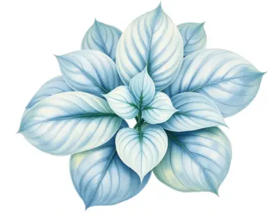 AI-generated watercolor illustration of Hosta 'Alice Blue Gown' (not a photograph)