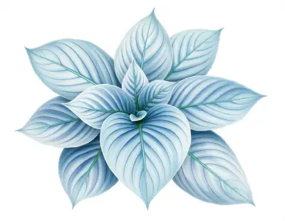 AI-generated watercolor illustration of Hosta 'Alinghi' (not a photograph)