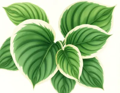 AI-generated watercolor illustration of Hosta 'All Star' (not a photograph)