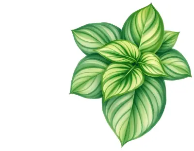 AI-generated watercolor illustration of Hosta 'Allegan Emperor' (not a photograph)