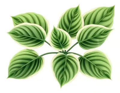 AI-generated watercolor illustration of Hosta 'Allegiance' (not a photograph)