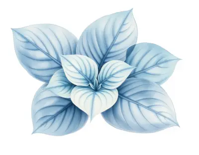 AI-generated watercolor illustration of Hosta 'Aloha' (not a photograph)