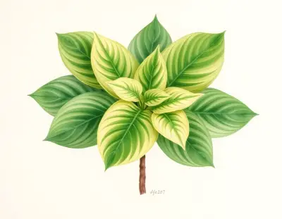 AI-generated watercolor illustration of Hosta 'Amanuma' (not a photograph)