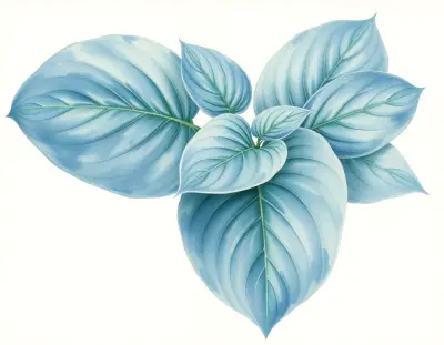 AI-generated watercolor illustration of Hosta 'American Eagle' (not a photograph)
