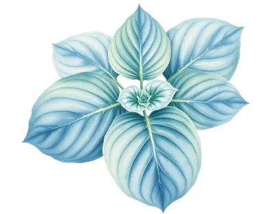 AI-generated watercolor illustration of Hosta 'American Gladiator' (not a photograph)