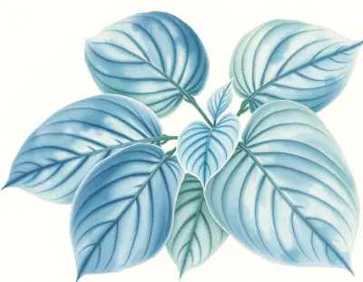 AI-generated watercolor illustration of Hosta 'American King of the Woods' (not a photograph)