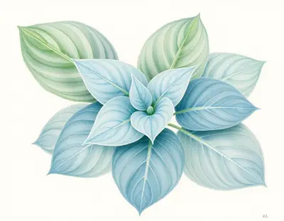 AI-generated watercolor illustration of Hosta 'American Misty' (not a photograph)