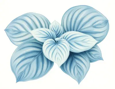 AI-generated watercolor illustration of Hosta 'American Tisch Breeder' (not a photograph)