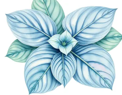 AI-generated watercolor illustration of Hosta 'American Yeti' (not a photograph)